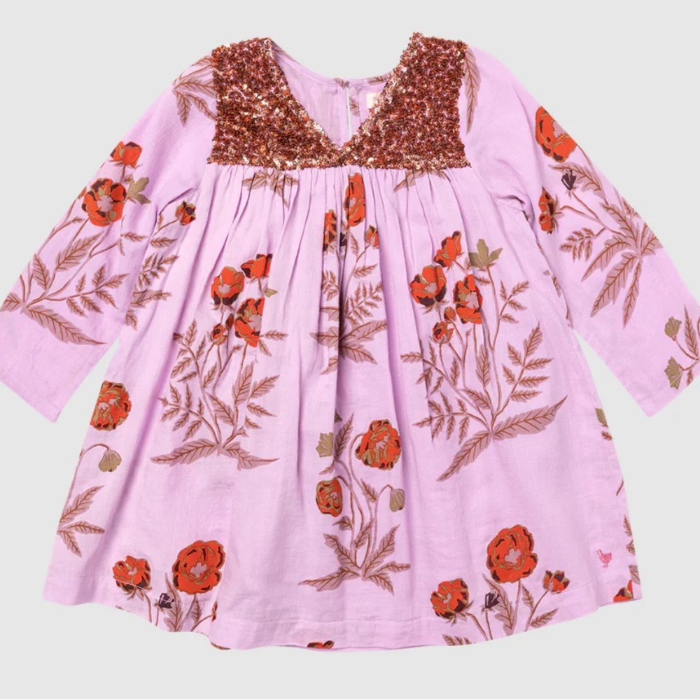 Pink Chicken Courtney Dress | Lavender Poppy | 4